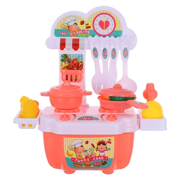 UPGRATOR 1 Set of Tableware Toys Mini Kitchen Toy Pink Environmental Protection Material for Children's Role Play