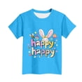 thumbnail image 3 of Manga Corta Crop Top para Niños Pascua Impresa Cuello Redondo Casual Tee 3-14 Años, 3 of 5