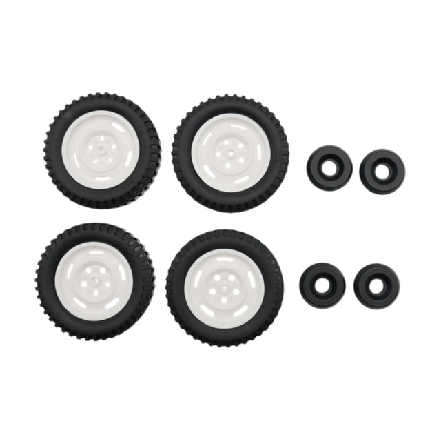 DOMELAY 4 Pcs Roues de Voiture RC et Pièces de Rechange de Contrepoids Accessoires Bricolage pour C84 C94 Noir Blanc B