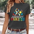 thumbnail image 2 of WEIWEN Womens Support Squad Autism Awareness Multicolor Ribbon Graphic Tees Summer Tshirts Shirts for Women Fashion Going Out Tops (Black, XL), 2 of 4