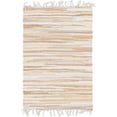 thumbnail image 3 of Unique Loom Chindi Cotton Collection Area Rug - Striped (2' 2" x 3' Rectangle Beige/Ivory), 3 of 7
