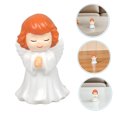 thumbnail image 5 of OULII 3Pcs White Plastic Guardian Angel Figurines Lightweight Praying Angel Decorations for Garden and Holiday, 5 of 8