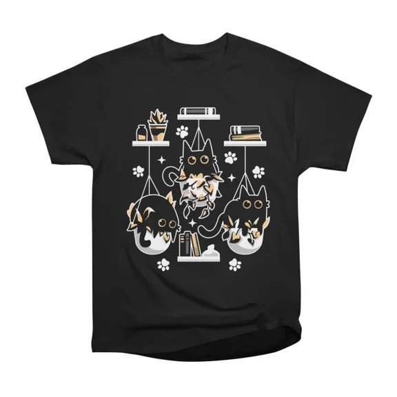 Kittens In Plant Pots Cute Black Cats T-Shirt Tee Gift For Him Merch For Her Apparel For F
