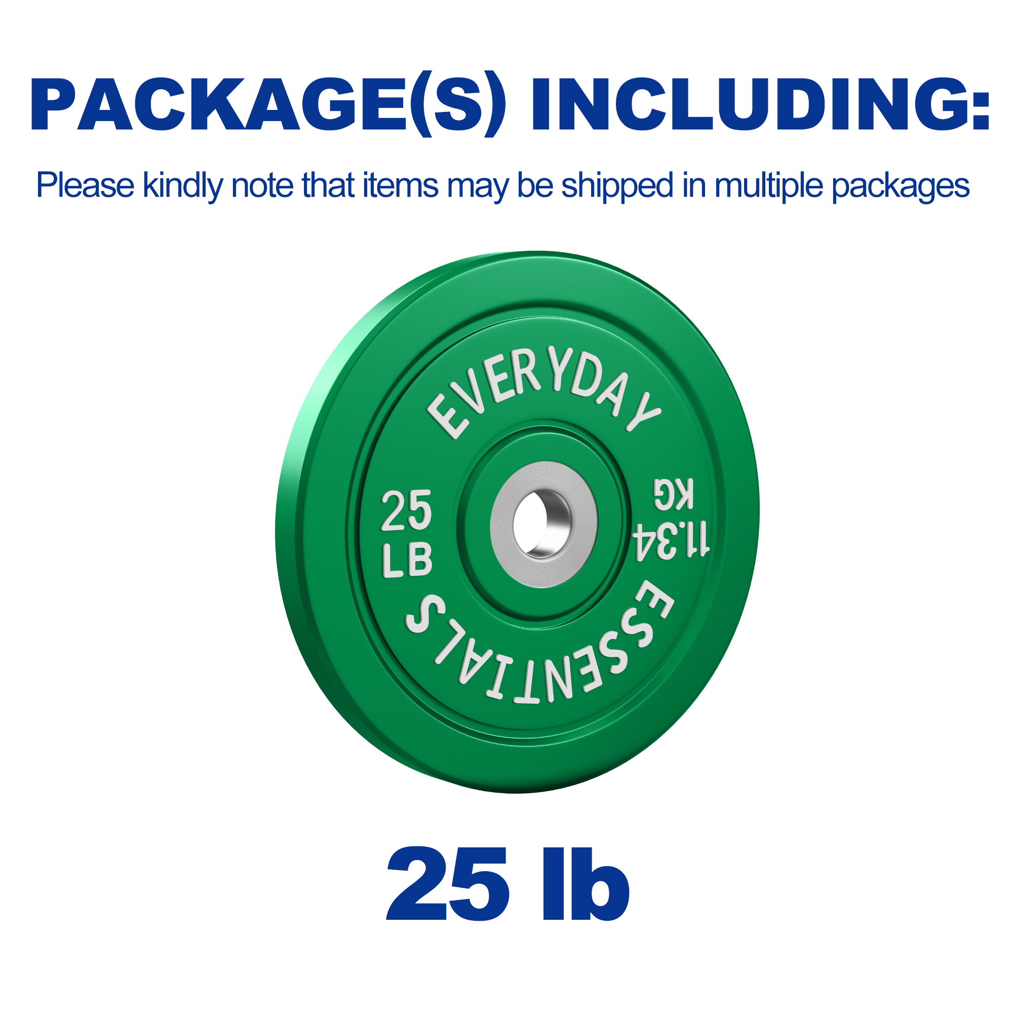 BalanceFrom Olympic Bumper Plate Weight Plate with Steel Hub, Color Coded, 25 lbs Single