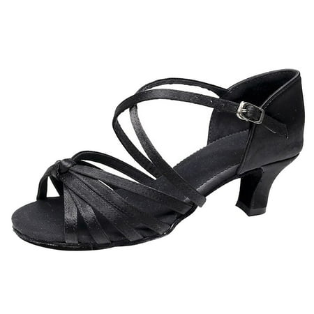 

EHQJNJ Female Black High Heels for Women Sexy Platform Women s Rumba Waltz Prom Ballroom Latin Salsa Dance Shoes Square Dance Shoes High Heels Boots for Women Womens High Heels Closed Toe Black