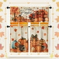 thumbnail image 5 of Mloabuc Fall Kitchen Window Curtains and Valances Set 36 Inch, Vintage Red Football Truck Pumpkins Leaves Short Tier Curtain for Cafe Living Room Bathroom, Autumn 3 Pieces Set Kitchen Decor, 5 of 6