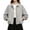 Gray, variant on Women's Gingham Jacket Zip Up Long Sleeve Collared Bomber Coat with Pockets Casual Loose fit Travel Work Office Daily Wear Fall Winter Top