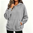 thumbnail image 6 of SYwaren Women's Oversized Hoodies Solid Color Long Sleeve Button Pocket Loose Casual Pullover Sweatshirt, 6 of 8
