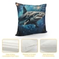 thumbnail image 4 of Orinice Shark Stars Ocean Graphic Decorative Cushion Throw Pillow Cover for Home Couch Living Room Bed Sofa - High-Quality Square 1PC 20x20in, 4 of 5