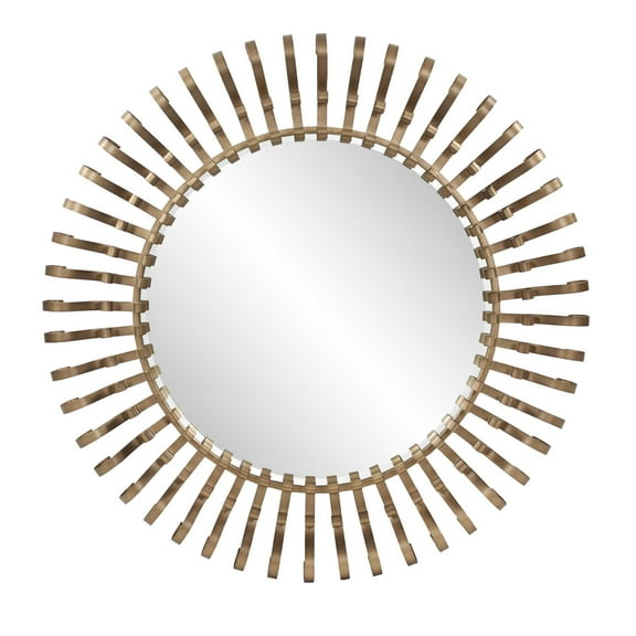Tyler Dillon Gold Metal Framed Sunburst Wall Mirror 40"D
