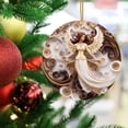 thumbnail image 5 of CSEONE Christmas Tree Decorations, Vintage Plastic Paper-Cut Hanging Decor for Holiday Wreath Mantel, Brown White Classic Pairs European Style Festive Home Decor, Black, 5 of 9