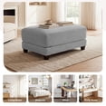 thumbnail image 6 of LOYALICE Corduroy Ottoman for Sectional Sofa, Oversized Upholstered Storage Ottoman Bench, Modular Couch Footrest for Living Room, Gray, 6 of 6