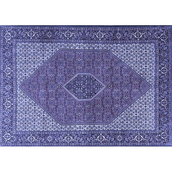 Ahgly Company Machine Washable Indoor Rectangle Persian Blue Traditional Area Rugs, 5' x 7'