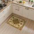 thumbnail image 2 of ODIKA 3'x5' Washable Area Rug Olive Green Retro Vintage Tone Cottagecore Boho Antique Medallion with Floral Diamond Motifs for Hallway, Laundry Room, Non-Slip, Flatweave, Easy Care, 2 of 7