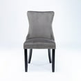 thumbnail image 2 of Upholstered Wing-Back Dining Chair with Backstitching Nailhead Trim and Solid Wood Legs,Set of 2, Black,SW8809BK, KD, 2 of 13