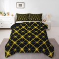 thumbnail image 2 of Erosebridal Neon Geometric Bedding Queen Comforter Set, Yellow Abstract Down Comforter, Futuristic Honeycomb Decor, Reversible, 2 of 8