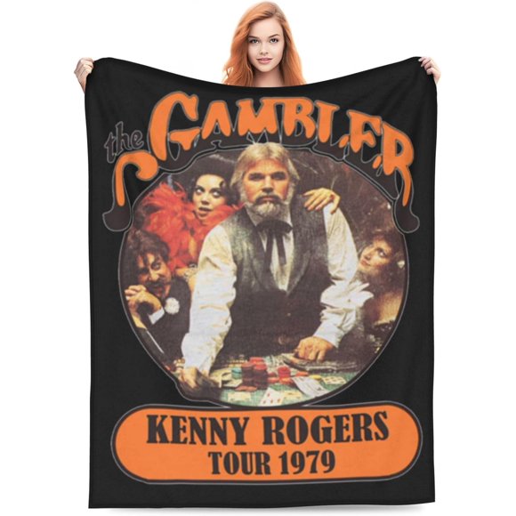 Kenny Rogers Anti-Pilling Flannel Blanket, Suitable for Sofas, Outdoor use, Games and Lunch Breaks 80"x60"