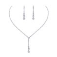 thumbnail image 1 of 1 Set Wedding Jewelry Set Rhinestone Pendant Necklace Crystal Earrings Dangler, 1 of 8