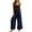 1-dark blue womens 2 piece lounge sets, variant on UPPADA 2 Piece Beach Sets for Women Two Piece Linen Set Outfits Sleeveless Crop Tops and Linen Pants Jumpsuit Matching Lounge Set Casual Summer Beach Vacation Trendy Clothes Blue,L