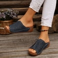 thumbnail image 6 of Dress Sandals for Women, Xunlbb Women's Fashion Casual Summer New Beach Round Toe Solid Color Hollow Wedge Sandals(Blue,Size:43), 6 of 7