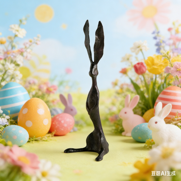 Sculpted Bunny Easter Decor –  Modern Rabbit Figurines | Indoor/Outdoor Spring Home Tabletop Ornament Bunny for Tabletop & Easter Home Party Decor
