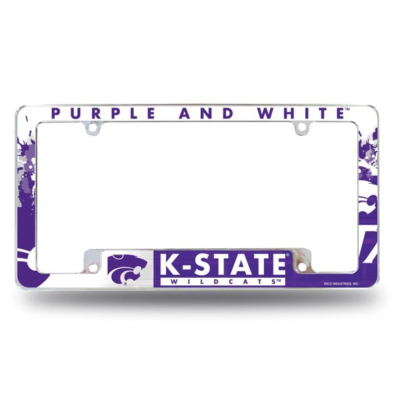 Kansas State K-State Wildcat's Chrome Metal License Plate Frame