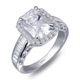 thumbnail image 4 of Lafonn Classic Sterling Silver Platinum Plated Lassire Simulated Diamond Ring (3.41 CTTW), 4 of 5