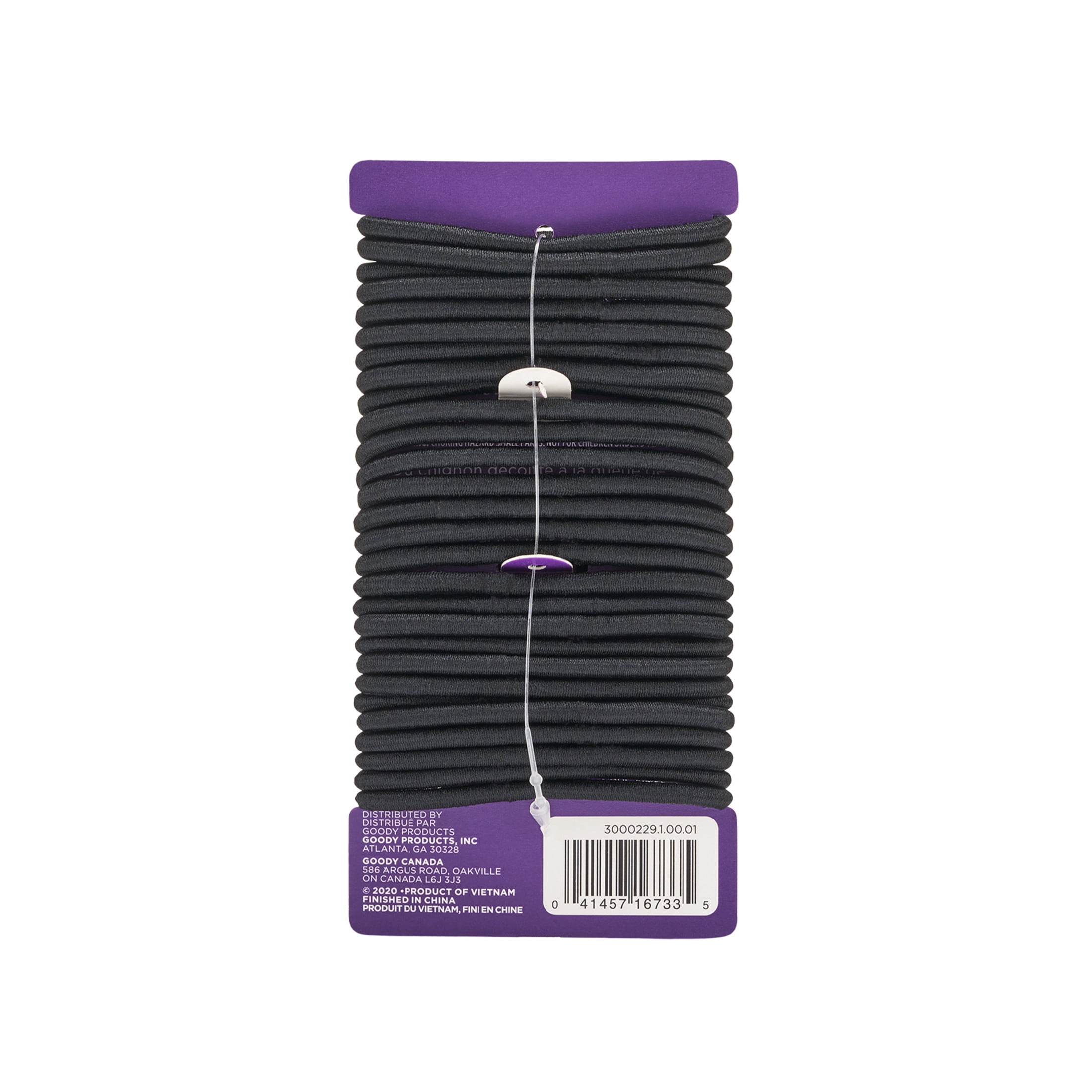 Goody Ouchless Braided Hair Elastics, Classic Black, 28 Count