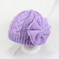 thumbnail image 2 of Generic Children's Beach Hats Baby Winter Warm Bow Knitted Woolen Hat Cotton Lining Baby Girls Cute Hat Baby Winter Hat Baby Hat Baby Boy Beanie Baby Girl Beanie(,Purple), 2 of 7