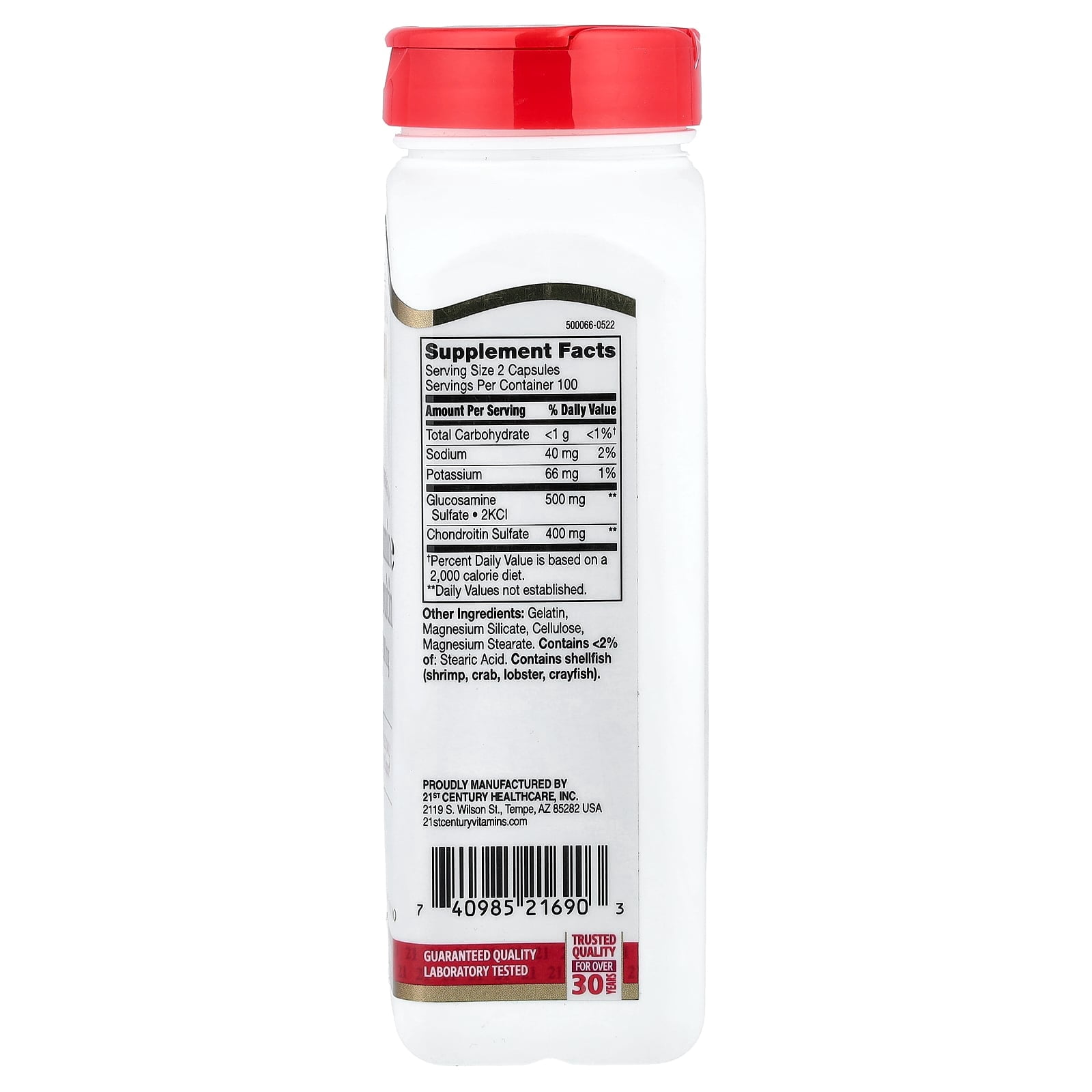 21st Century Glucosamine Chondroitin, 200 Easy to Swallow Capsules