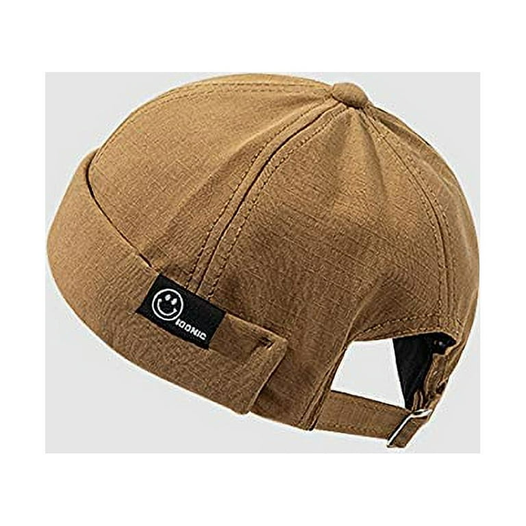 GegeenDomog Men Hats Docker Cap Hats Beanie Sailor Cap Worker Hat Rolled  Cuff Retro Brimless Hat with Adjustable