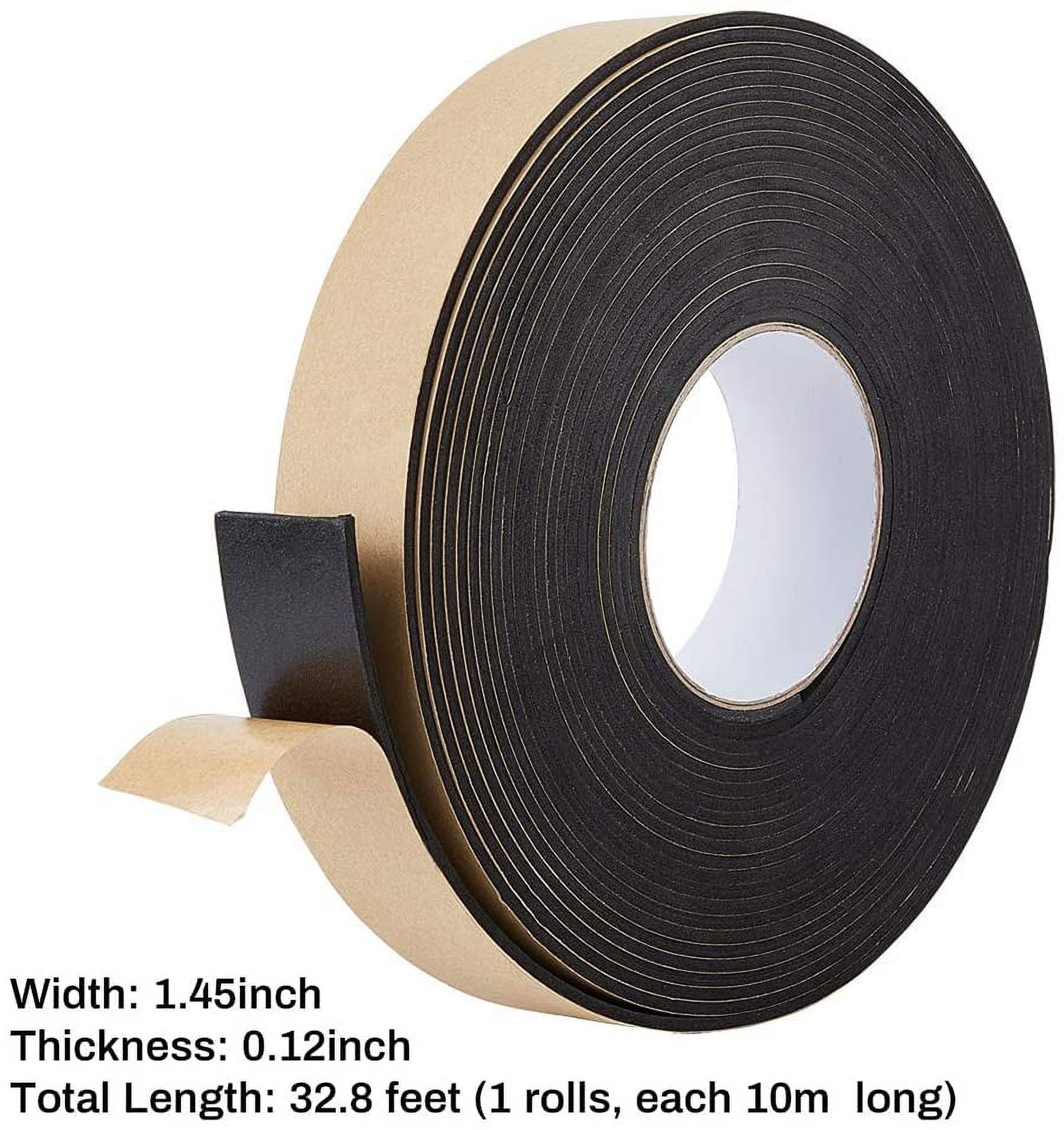 Unique Bargains Weather Stripping Tape Foam Insulation Single Side Adhesive  16ft X 1 X 3/25 Black 1pc : Target