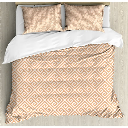 Greek Key Queen Size Duvet Cover Set, Frieze Pattern in ...