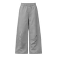 thumbnail image 3 of Pantalones Deportivos Casuales de Pierna Ancha para Mujer con Cordón, Cintura Elástica, Ligeros, Color Sólido, Forro Polar Suave, Cálidos, Sueltos, Pantalones Casuales con Bolsillos, XXL, 3 of 7