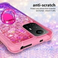 thumbnail image 4 of Slim Fit Phone Case for Redmi Note 12s, Bling Shiny Quicksand Effect TPU Bumper Case with Four Corners Heavy Anti-Fall Protection Case for Redmi Note 12s,Pink Purple, 4 of 7