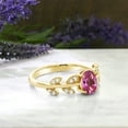 thumbnail image 7 of Gem Stone King 18K Yellow Gold Plated Silver 1.01 Ct Oval Pink Mystic Topaz Greek Olive Vine Branch Engagement Ring, 7 of 7