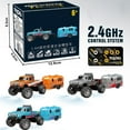 thumbnail image 2 of 1:64 Mini RC Monster Truck with Detachable Trailer, Alloy Shell Off-Road Remote Control Car with 3-Speed Modes, Type-C Rechargeable Small Crawler with LED Lights & Cruise Control - Gray, 2 of 8