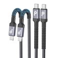 thumbnail image 1 of Cable USB-C a Lightning PRAKIE de 1,8 m, 2 unidades, MFi, carga rápida, 1 of 6