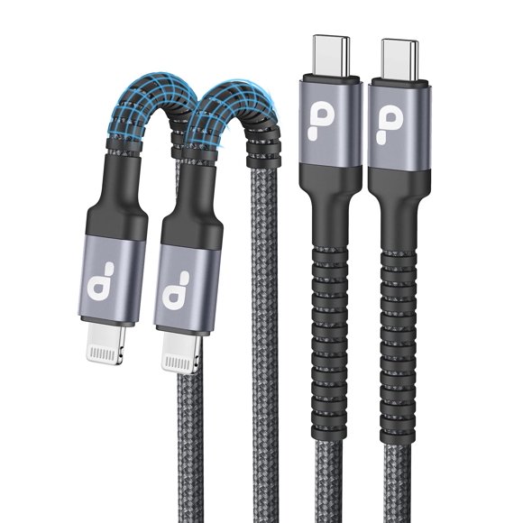 Cable USB-C a Lightning PRAKIE de 1,8 m, 2 unidades, MFi, carga rápida