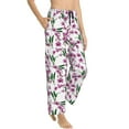 thumbnail image 2 of Uemuo Orchids Flowers Pattern Women's Wide Leg Palazzo Lounge Pants with Pockets Light Weight Loose Comfy Casual Pajama Pants-Small, 2 of 9