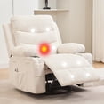 thumbnail image 1 of Cherish Oversized Recliner Chair Nursery – Manual Reclining Rocker, 360° Swivel Glider with Cup Holder, Massage & Heat, Small Single Sofa for Adults, Bedroom, RV, 1 of 9