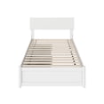 thumbnail image 3 of Wesley Twin XL Wood Platform Bed with Panel Footboard & Storage Drawers in White, 3 of 5