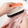 thumbnail image 5 of Soft Bristle Cleaning Brush - Short-Handled Laundry and Shoe Brush for Stains, Carpet Brush Cleaner, Household Scrubbing Brushes for Clothes, Sneaker, Bathroom and Countertops (Orange, 1PC), 5 of 9