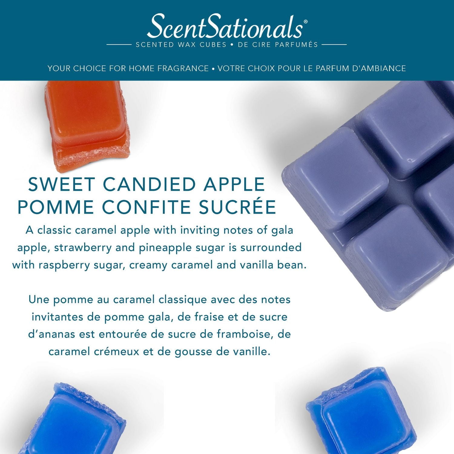 Cubes de cire parfumée Paquet économique ScentSationals - Pomme confite sucrée