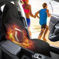 thumbnail image 4 of Chririnla Flaming Football Terry Cloth Car Seat Cover Sweating, Anti Slip Bucket Seat Protector for Vans and Cars, Machine Washable Towel Cover, 4 of 7