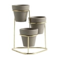 thumbnail image 1 of S SERENABLE 3Pcs Modern Pots Tabletop Flowerpot Decorative Vase Stand Home Decoration Gold B, 1 of 9