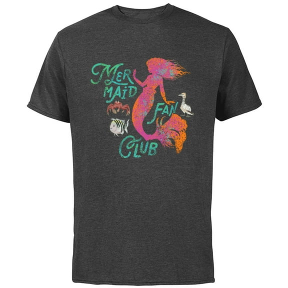 Disney The Little Mermaid Fan Club Ariel and Friends - Short Sleeve Cotton T-Shirt for Adults - Customized-Charcoal