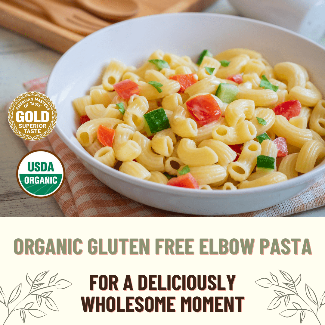 Pasta, Elbows 6/1LB BAGS Certified Gluten Free, USDA Organic & GMO Free,  Wheat & Corn-Free, Made w/3 Ingredients-Mountain High Organics