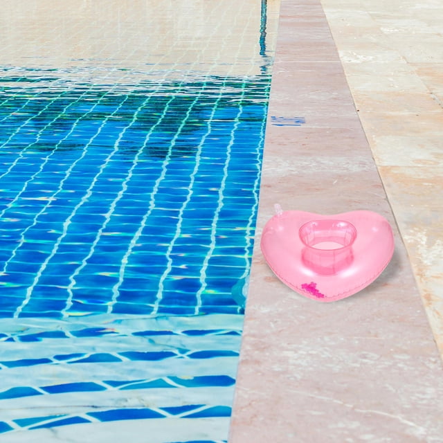 UPGRATOR 4Ud Portavasos Inflable En Forma Rosado Para Piscina Y Fiesta Material PVC