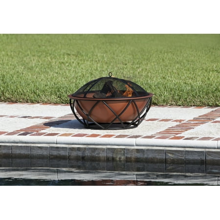 Fire Sense - Barzelonia Round Copper Look Fire Pit - Copper